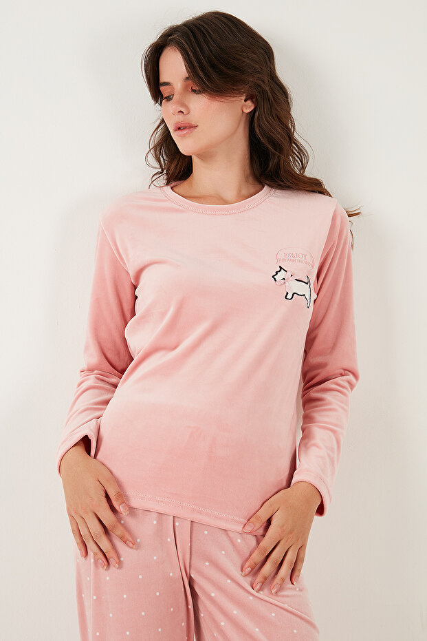 Desenli Regular Fit Bisiklet Yaka Uzun Kollu Pijama Takımı PİJAMA TAKIMI 65713312 - 7