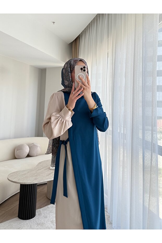 çift renkli elbise - 3