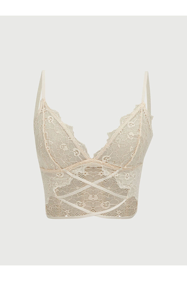 Sparkling Choices from Shining Store |   Unpadded Lace Fancy Bralette Without Underwire - 1