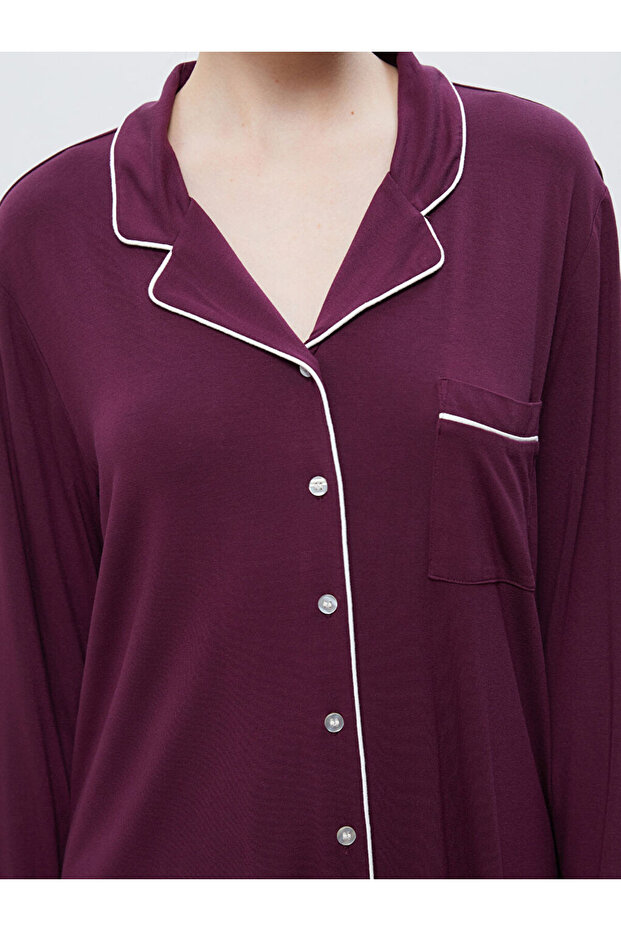 Gömlek Yaka Kadın Pijama Takımı - 3