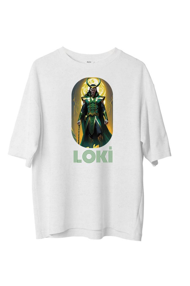 Lewibafashion Marvel Loki Designed Oversize Black T-Shirt