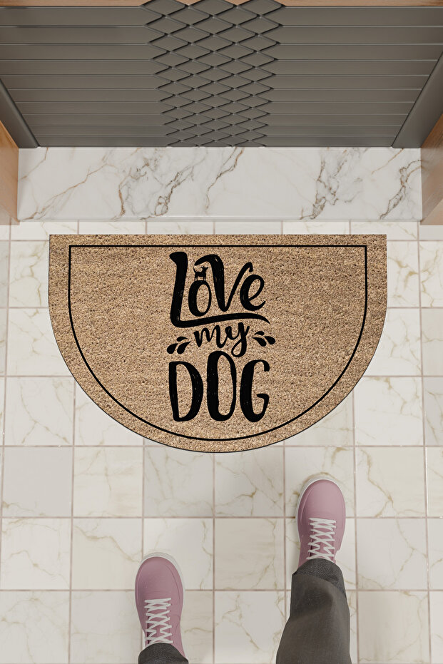 1Modern Digital Doormat Brown Love My Dog Doormat - Front Door Mat