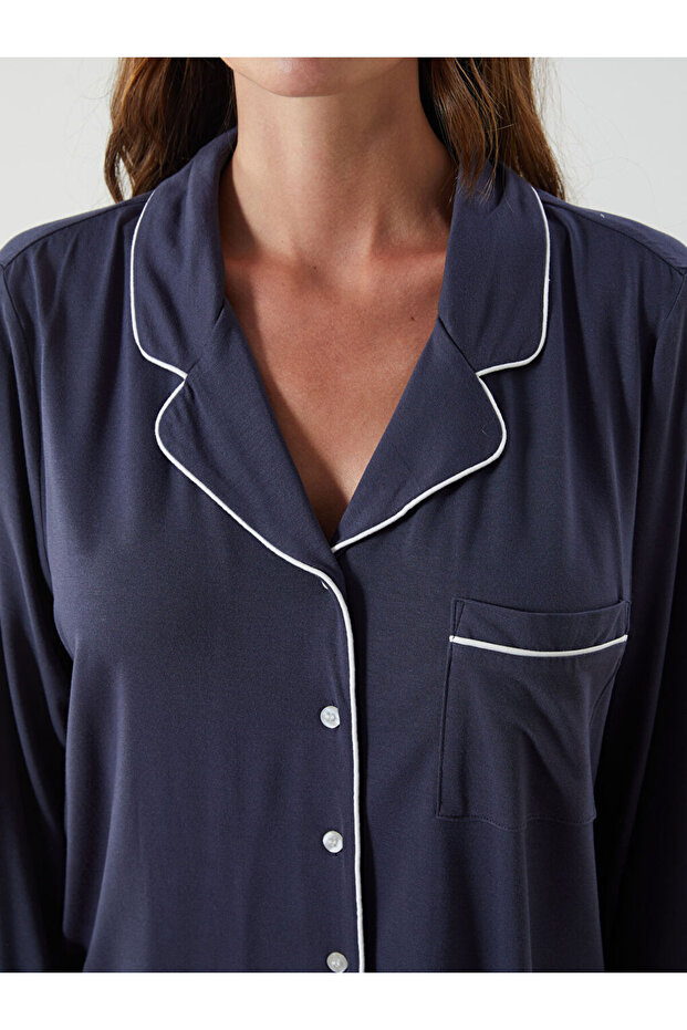 Shining Store'dan Işıltılı Seçimler | Gömlek Yaka Kadın Pijama Takımı - 4