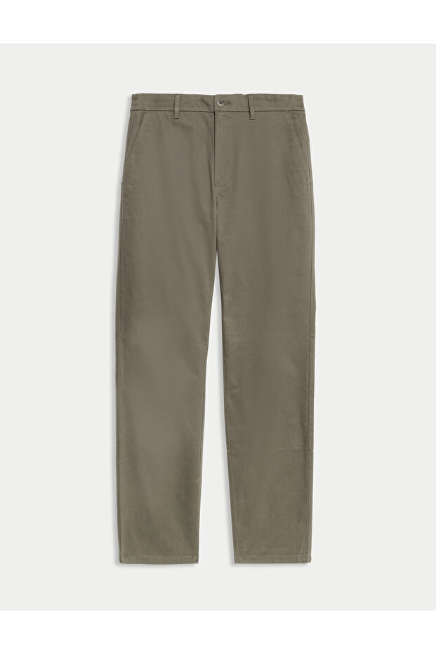 Regular Fit Lastikli Bel Chino - 2