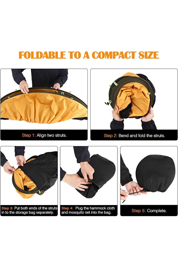 Camping Hammock Net Travel Portable Lightweight Hammocks Tree Straps Solid D Shape Carabiners - 7