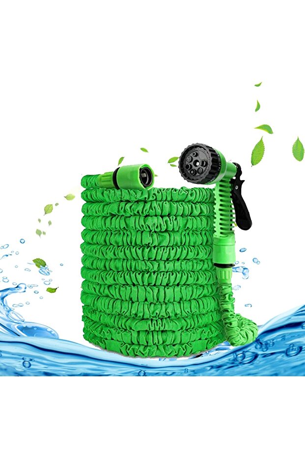 Stretchable Hose Pipe Extra Long 100ft 30m with Sprayer Gun 7-Function Nozzle