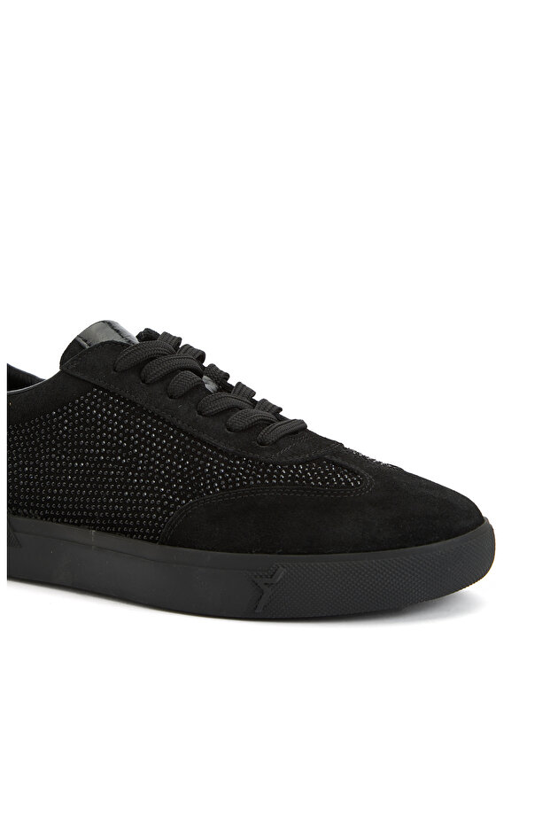 Siyah Kadın Süet Sneaker - 5