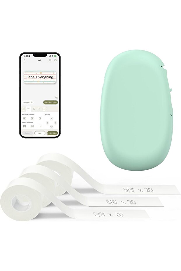 E10 Bluetooth Label Maker Machine with 3 Continuous Waterproof Label, Portable Inkless Label - 1