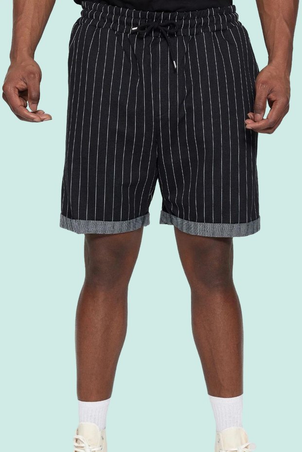 Men's Fashion Regular Striped Shorts Comfortable Fit Pipe Leg Summer Casual Use Summer Shorts