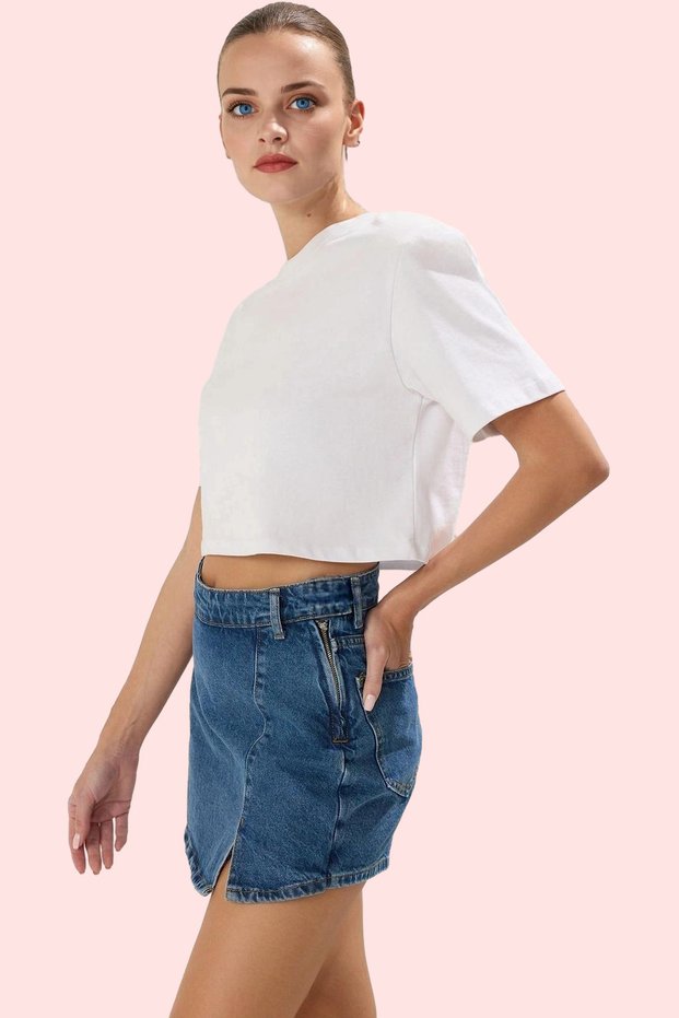 Women's Fashion Denim Shorts Skirt High Waist Wide Leg Cotton Summer Daily Weekend Quality Material