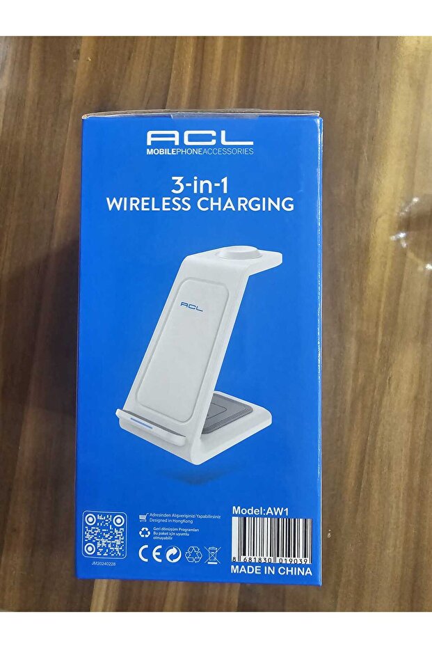 Aw1 - 20w Iphone Watch / Android 3in1 Kablosuz Wireless Şarjlı Standı - 1
