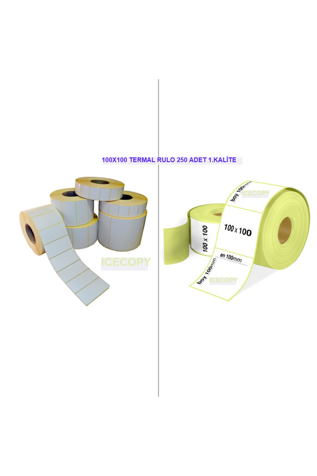 100X100 TERMAL RULO ETİKET 1.KALİTE 250 ADET - 1