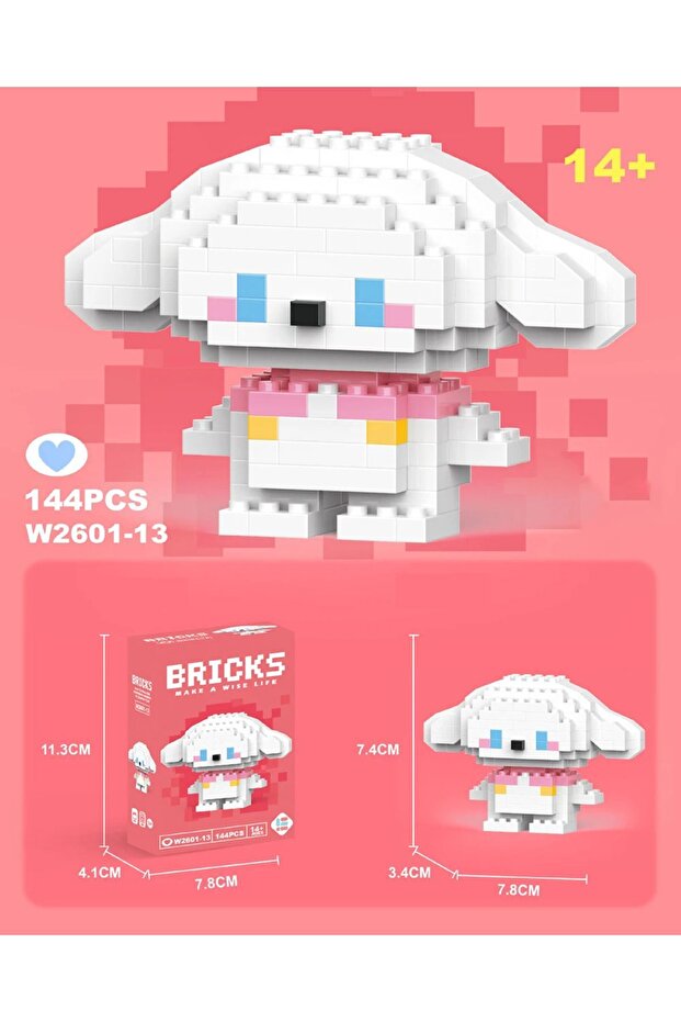 Bricks Hello Kitty Cinnamoroll Yap boz 3D Puzzle Mini Lego - 3