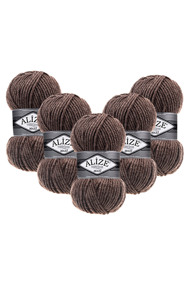 Superlana Maxi 5-Pack –240 -Thick Knitting Yarn for Winter Sweater Cardigan and Scarf