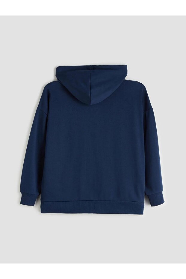 LCW Kapüşonlu Oversize Kadın Fermuarlı Sweatshirt (W5) - 5