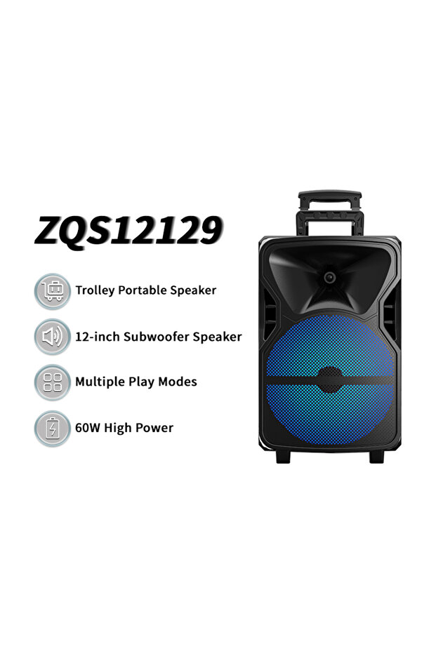 مكبر صوت Sing-E محمول مقاس 12 بوصة مع عجلات، بلوتوث، USB، LED - 3