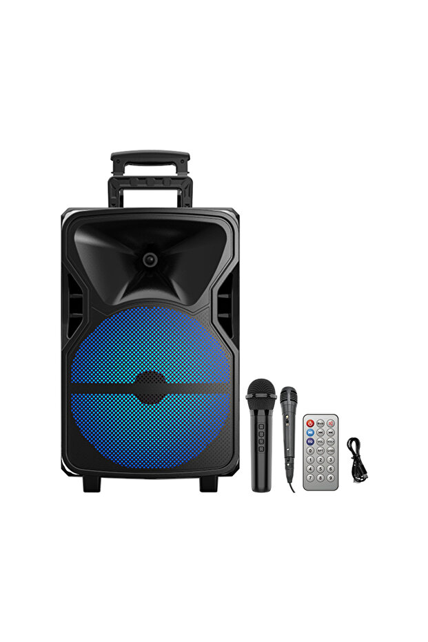 مكبر صوت Sing-E محمول مقاس 12 بوصة مع عجلات، بلوتوث، USB، LED - 6