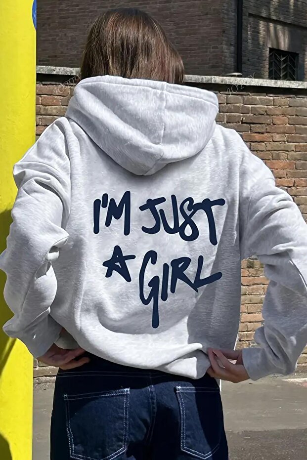 Just a Girls Back Printed Cotton Unisex Women's Sweatshirt
