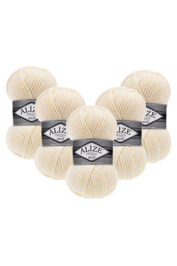 Superlana Maxi 5-Pack – 599 -Thick Knitting Yarn for Winter Sweater Cardigan and Scarf