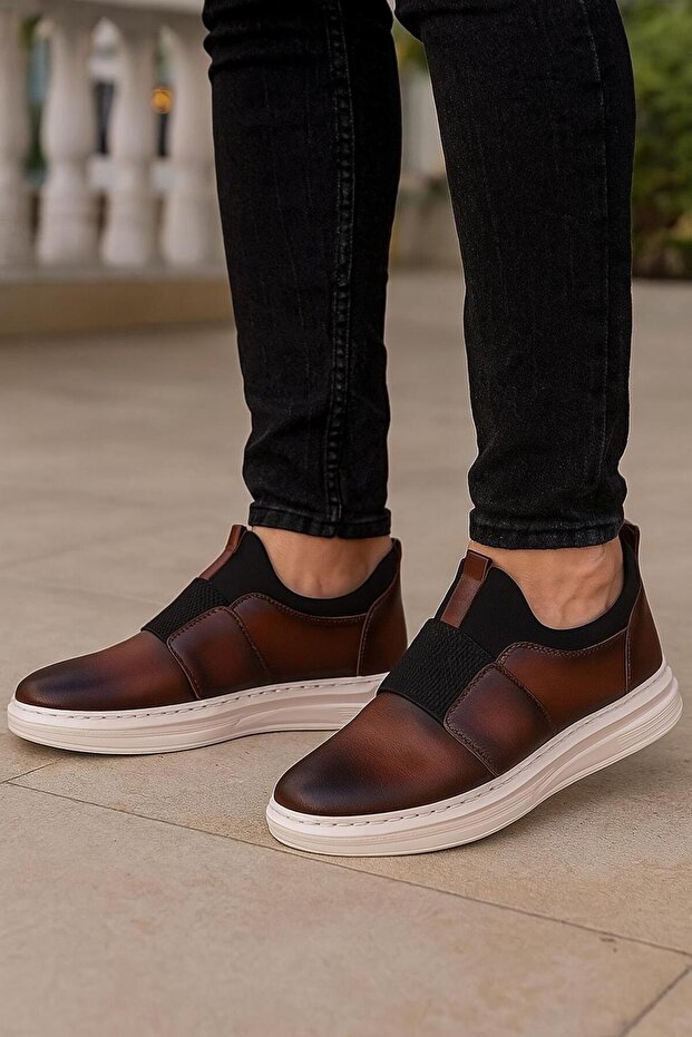 Men's Casual Laceless Sneakers - Orthopedic, Comfortable and Lightweight, Breathable Faux Leather