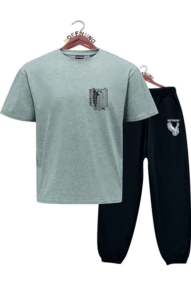 Unisex Men/Women Crew Neck on Attack Eagle Printed Bottom Top Tracksuit Suit