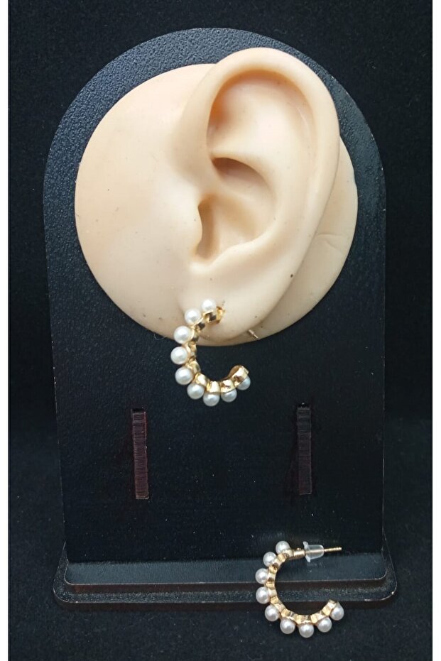 Women's Gold Color Pearl Earrings