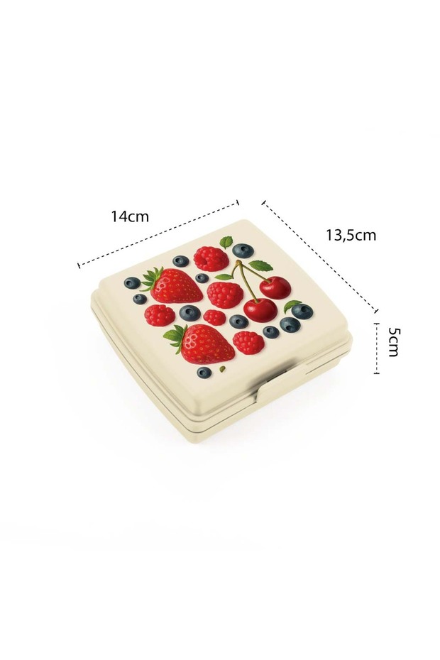 حاوية تغذية مزدوجة الفتحة بالفراولة - 3