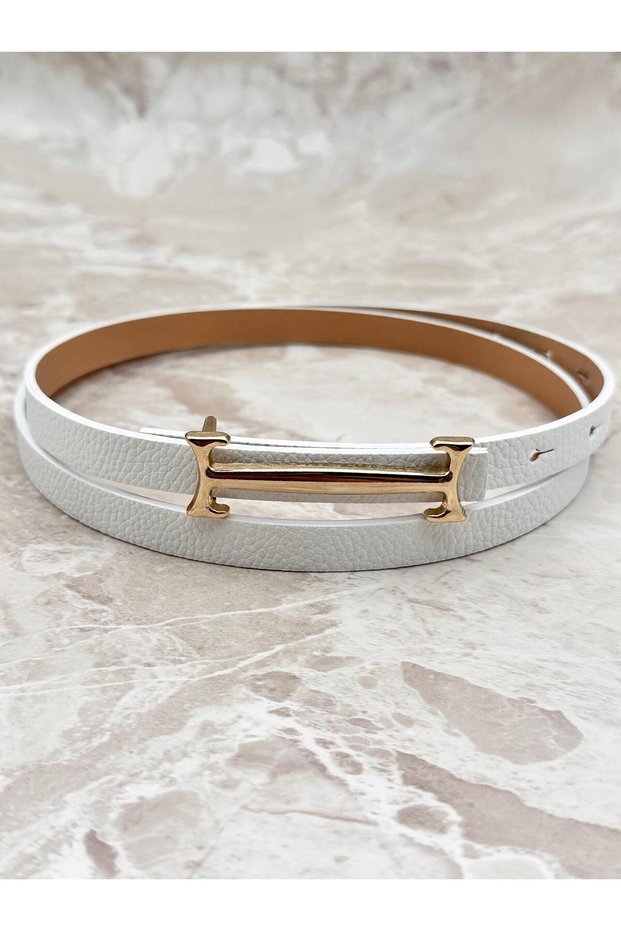 Gold Buckle Thin Belt Dress Belt Shirt Belt Coat Belt Pants Belt