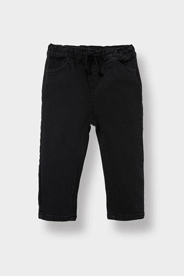 Anthracite Baby Boy Jean Trousers with Elastic Waist D2520A5/Nm36