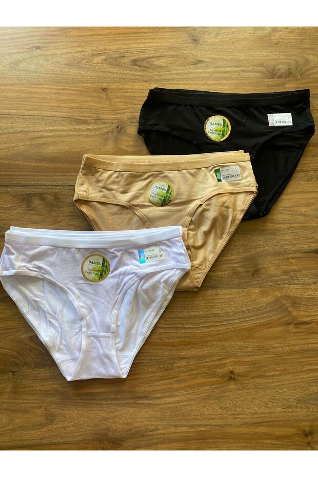 Women's Super Sof Silky Breathable Fabric Bamboo Panties 9 Pcs (Black, Skin, White)
