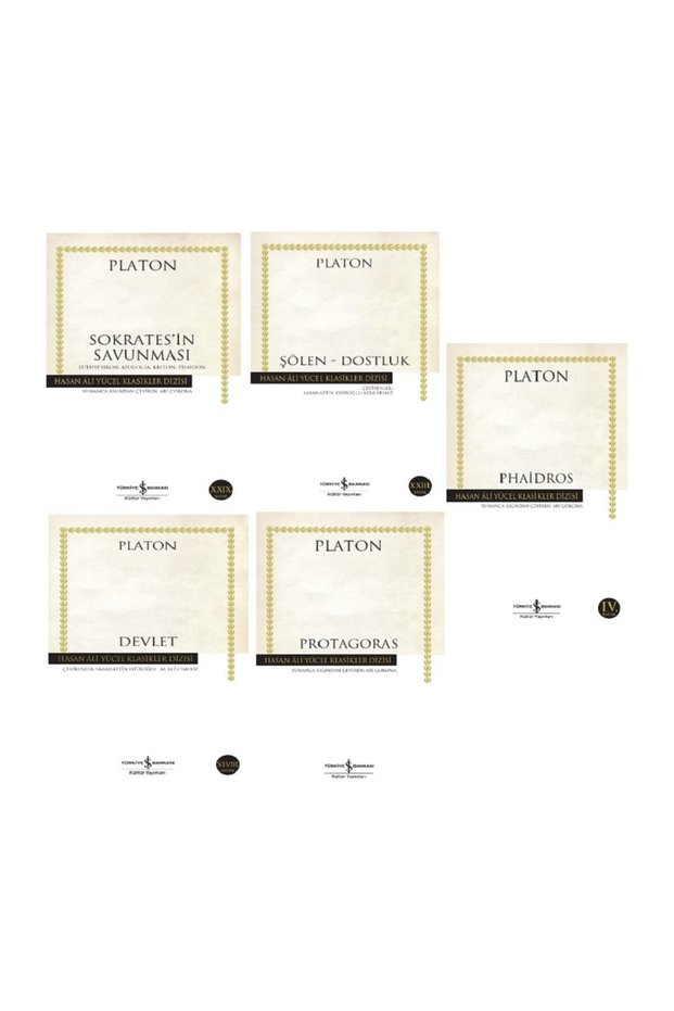 Devlet - Şölen - Dostluk - Sokrates’in Savunması - Phaidros - Protagoras / 5 Book Set - Platon