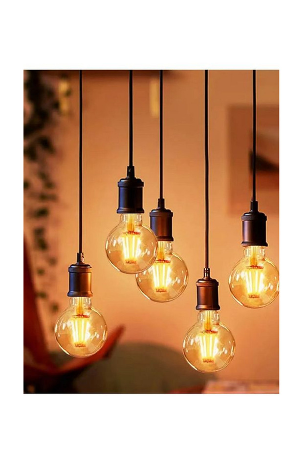 6 Watt G95 Rustik Led Ampul Bal Renk Cam Gün Işığı E27 Duylu - 2