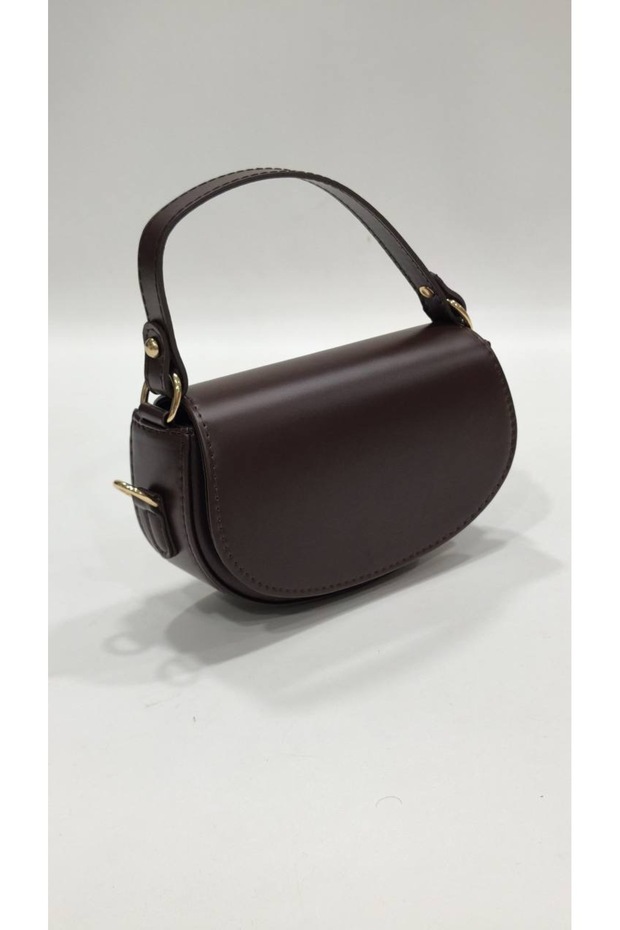 Bitter Brown Oval Small Size Covered Model Women's Hand and Shoulder Bag (20Cm*13Cm)