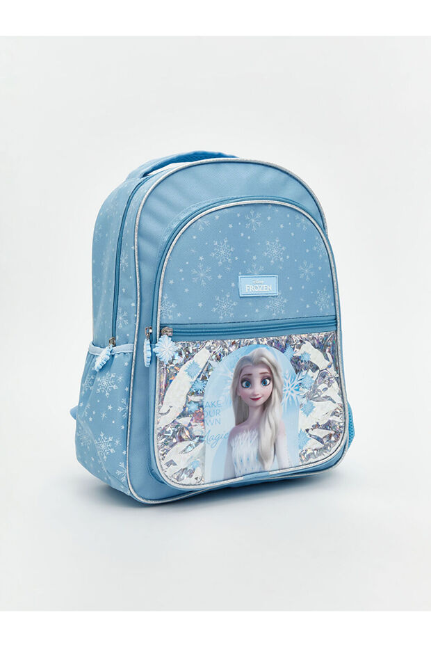 Blue Elsa Printed Girl's School Bag