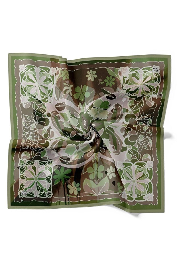 Leaf Pattern Sparkling Crystal Scarf - 1