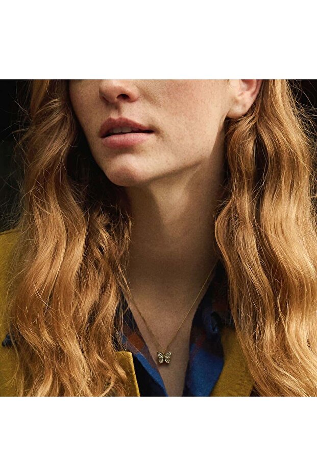 JF04920-710 Kelebek Kadın Kolye - 5