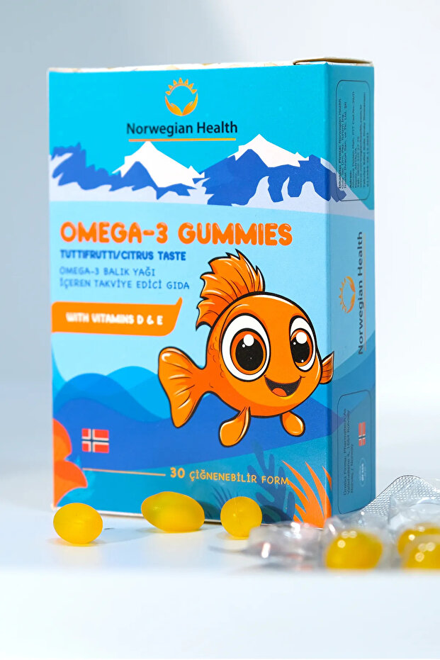 Omega 3 Gummies Çocuklar Için Tutti Frutti Aromalı 30 Çiğnenebilir Norveç Somonlu Balık Yağı - 6