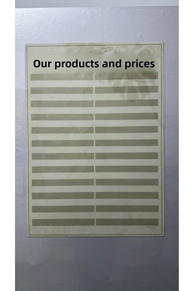 Adhesive Price List for Baked Goods (Model- 1)