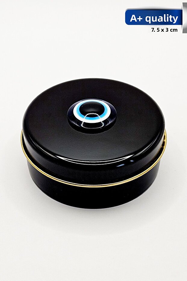Metal Tin Decorative Candle Soap Jewelry Accessory Storage Box - 7.5 Cm x 3 Cm