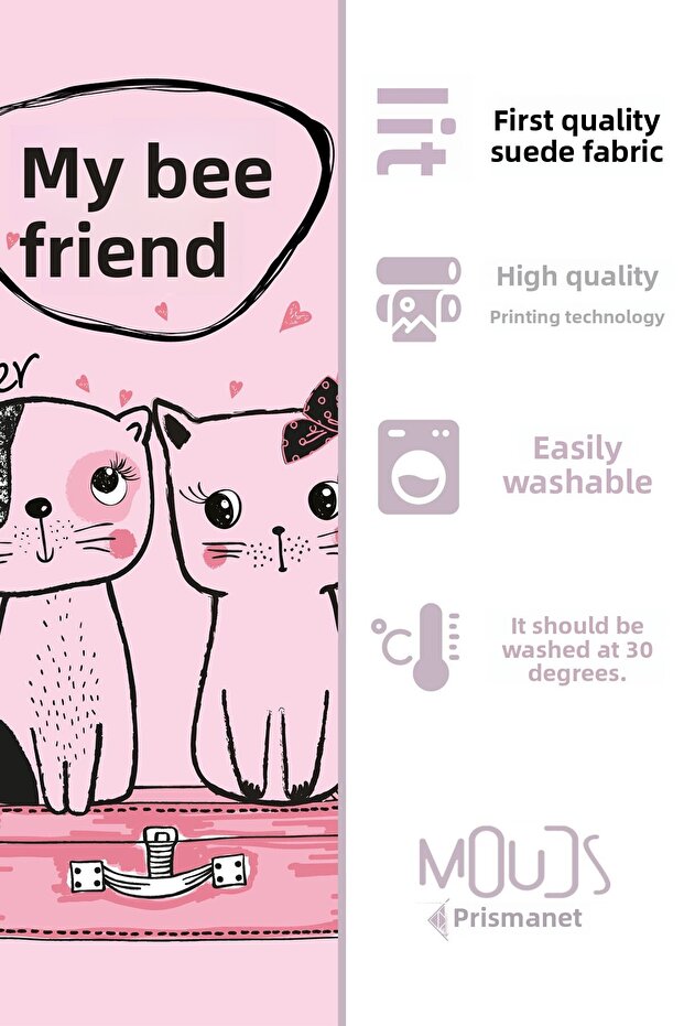 Double Sided Printed Lovely Cats Patterned Single Throw Pillow Case - 3