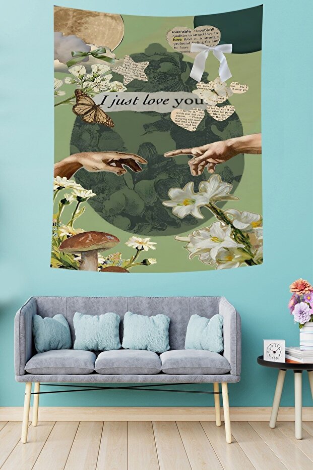 Creation of Adam Flower Pattern Vintage Stain Resistant Fabric Wall Cover Wall Tapestry Tapestry