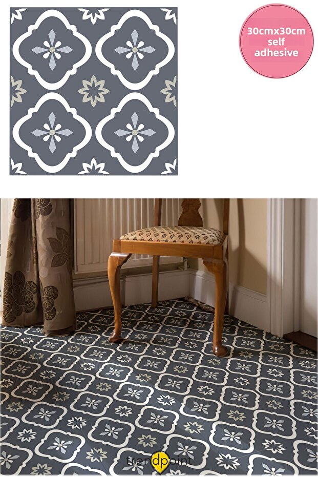 1pc Lvt Floor And Wall Covering Self Adhesive 30cm×30cm Kitchen Bathroom Doorway
