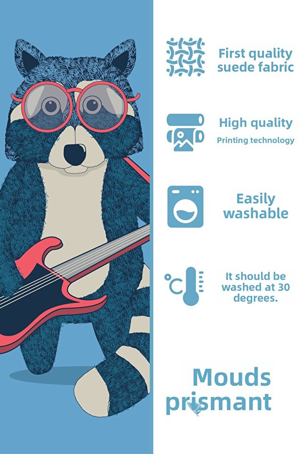 غطاء وسادة رمي فردي منقوش عليه موسيقى الذئب مطبوع على الوجهين - 3