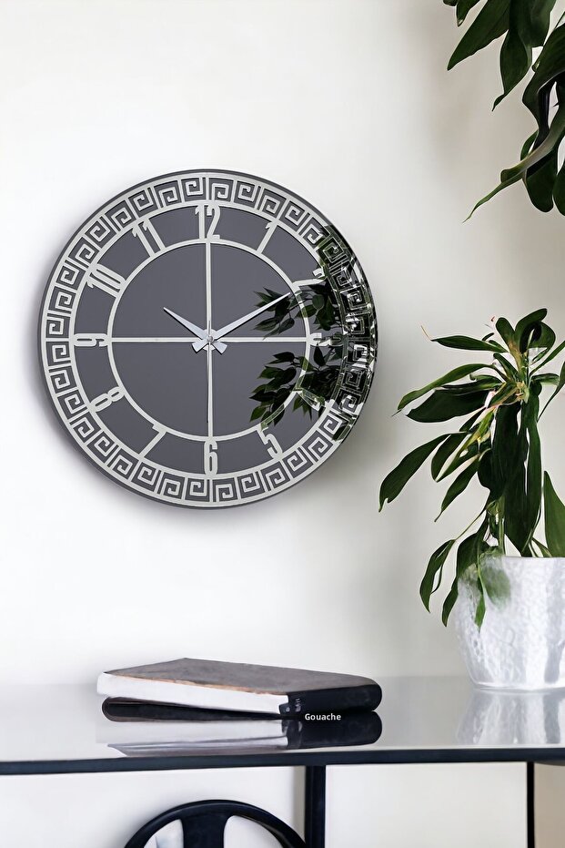 46 cm Real Mirror Plexi Figure Decorative Wall Clock with Verse