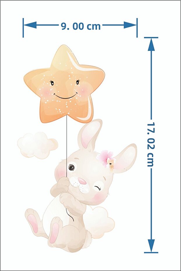 ملصق مقبس البالون والأرنب - 3