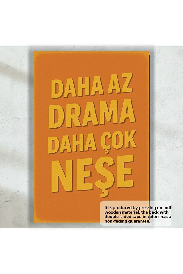 Less Drama More Joy Funny Witty Words Wall Lettering Retro Wood Poster Painting