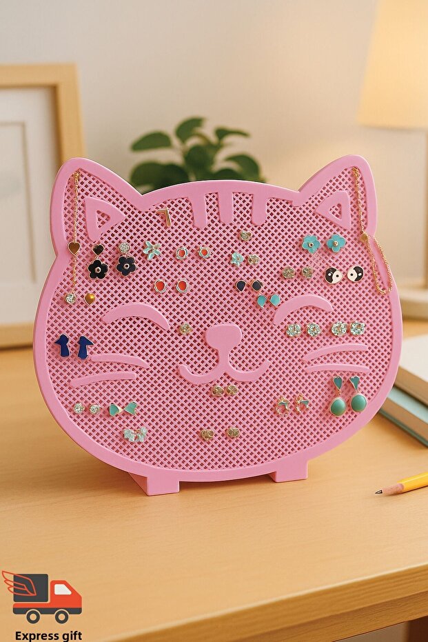 Earring Stringing Stand, Earring Display Stand with Cat Figure