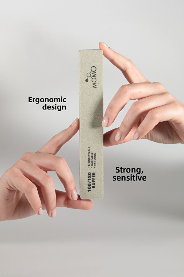 مبرد علوي للأظافر 100/180 رمادي مستطيل - 2