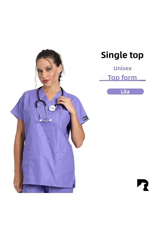 Unisex Terikoton Doctor Nurse Uniform Medical Uniform Surgical Top Thin Fabric (Top)