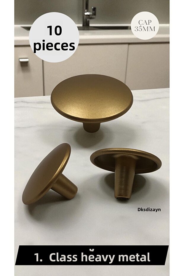 10Pcs Mushroom Button Matte Gold Drawer Cabinet Furniture Handle Zamak Premium Quality Handle